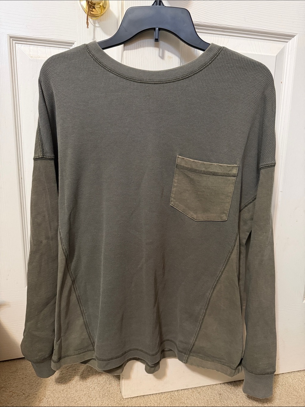 wild fable Olive Green Long Sleeve Pocket Thermal Top